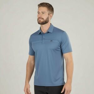 Travis Mathew Blue Short Sleeve Scrambler Golf Polo Large